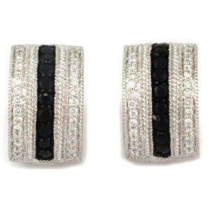 Lovely 1.09ct Black White Diamond 18kGold Earrings